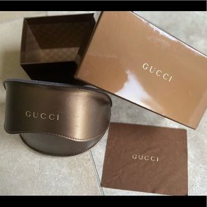 Gucci Large Sunglass Case w/box & microfiber cloth